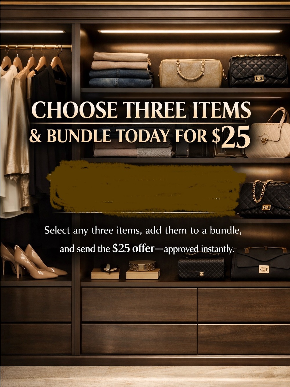 Wardrobe Display Poster - Neutral Handbag & Accessories